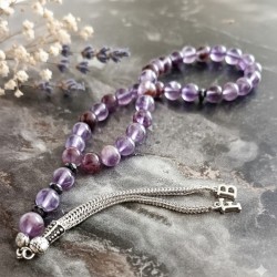 Kişiselleştirilmiş Püsküllü Ametrin Tesbih – 8 mm Doğal Taş