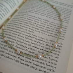 Minimal Peridot İnci Kolye