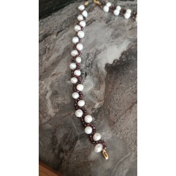 İnci & Granat( Lal) Bileklik