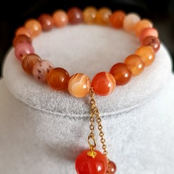 Balkabağı Aksearli Karnelyan Akik Bileklik 