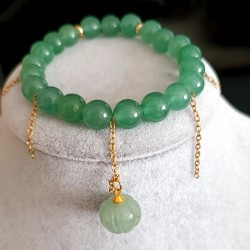 Balkabağı Aksesuarlı Aventurin Bileklik 