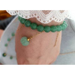 Balkabağı Aksesuarlı Aventurin Bileklik 