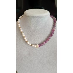 LEPİDOLİT & İNCİ KOLYE