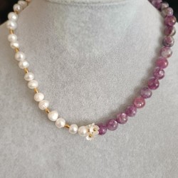 LEPİDOLİT & İNCİ KOLYE