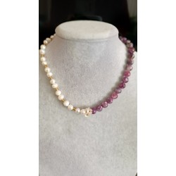 LEPİDOLİT & İNCİ KOLYE