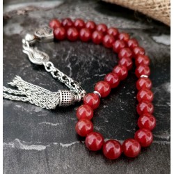 Akik Doğal Taş Tesbih 8 mm