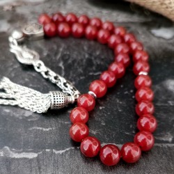 Akik Doğal Taş Tesbih 8 mm