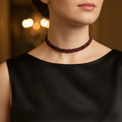 GRANAT( garnet ) CHOCER KOLYE MİNİMAL KOLYE 