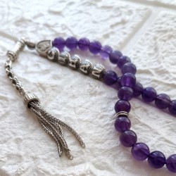 Ametist Taşı 33’lü Kişiselleştirilebilir Tesbih | Doğal Taş El Yapımı Tesbih