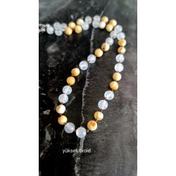 Selenit ve Kehribar Kolye- Haşimato Tiroid Kolyesi 