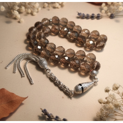 Facet Kesim Dumanlı Kuvars 33’lü Tesbih – 10 mm Doğal Taş