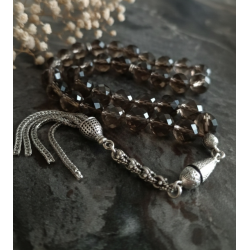 Facet Kesim Dumanlı Kuvars 33’lü Tesbih – 10 mm Doğal Taş