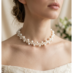 Gerçek İnci Kolye – Doğal Tatlı Su İnci Kümesi Tasarım Zarif Choker