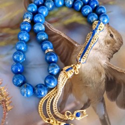 Lapis Lazuli Tesbih – AAA Kalite, Özel Gold Mineli 33’lü Tasarım