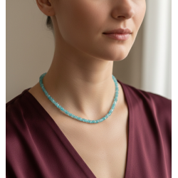 Light Apatit Heishi Doğal Taş Kolye | Minimal El Yapımı Tasarım