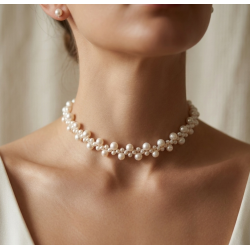 Gerçek İnci Kolye – Doğal Tatlı Su İnci Kümesi Tasarım Zarif Choker