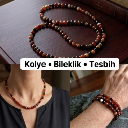 Akik Tesbih – 99’lu Doğal Akik Taşlı Tesbih Kolye Bileklik