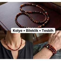 Akik Tesbih – 99’lu Doğal Akik Taşlı Tesbih Kolye Bileklik