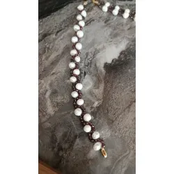 İnci & Granat( Lal) Bileklik