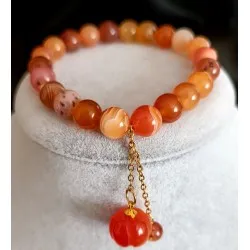 Balkabağı Aksearli Karnelyan Akik Bileklik 