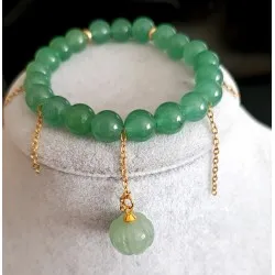 Balkabağı Aksesuarlı Aventurin Bileklik 