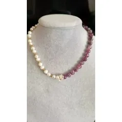 LEPİDOLİT & İNCİ KOLYE