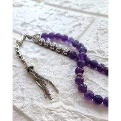 Ametist Taşı 33’lü Kişiselleştirilebilir Tesbih | Doğal Taş El Yapımı Tesbih