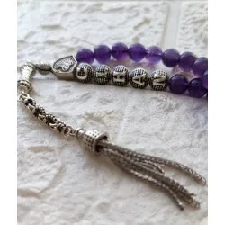 Ametist Taşı 33’lü Kişiselleştirilebilir Tesbih | Doğal Taş El Yapımı Tesbih