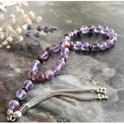 Kişiselleştirilmiş Püsküllü Ametrin Tesbih – 8 mm Doğal Taş