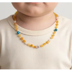 Bebek Kehribar Kolye | Orijinal Baltık Kehribarı – Güvenli Kilitli