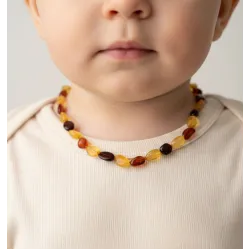 Bebek Kehribar Kolye | Orijinal Baltık Kehribarı – Güvenli Kilitli