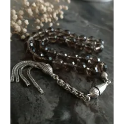 Faset Kesim Dumanlı Kuvars 33’lü Tesbih – 10 mm Doğal Taş