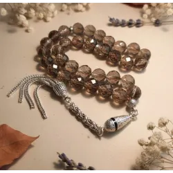 Faset Kesim Dumanlı Kuvars 33’lü Tesbih – 10 mm Doğal Taş