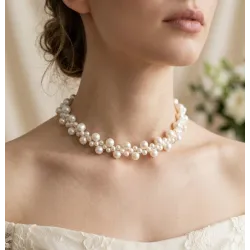 Gerçek İnci Kolye – Doğal Tatlı Su İnci Kümesi Tasarım Zarif Choker