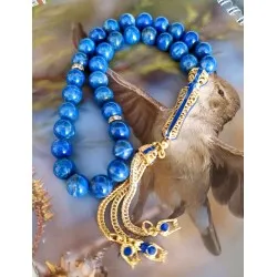 Lapis Lazuli Tesbih – AAA Kalite, Özel Gold Mineli 33’lü Tasarım