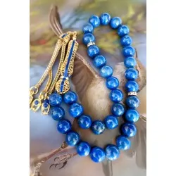 Lapis Lazuli Tesbih – AAA Kalite, Özel Gold Mineli 33’lü Tasarım