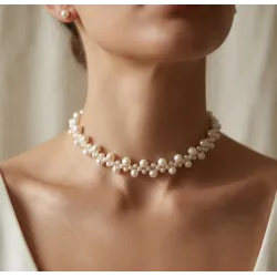 Gerçek İnci Kolye – Doğal Tatlı Su İnci Kümesi Tasarım Zarif Choker